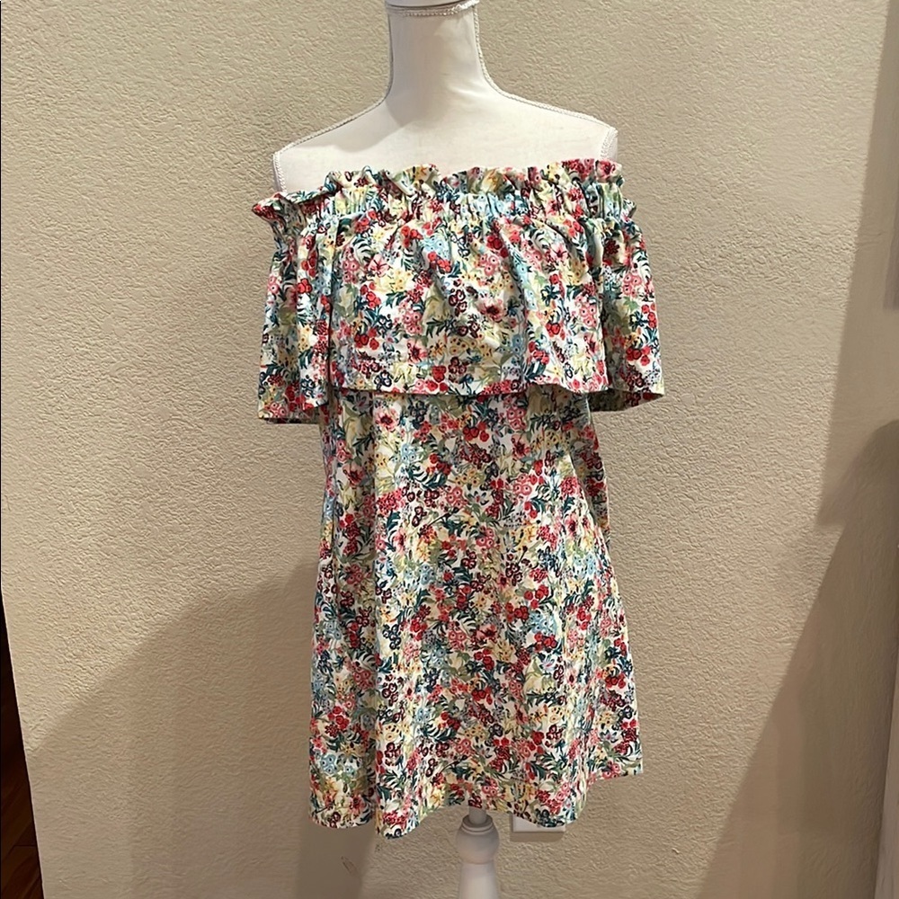 Vibrant H&M Floral Off-Shoulder Dress